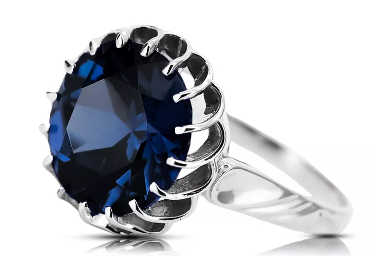 Ring Vintage Jewlery Sapphire Sterling silver 925 vrc035s